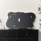 Large Dark Pink Vintage Asymmetrical Shaped Wall Mirror - 84cm x 53cm