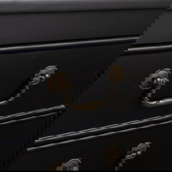 Black 2 Drawer Bedside Table with Shelf - Briggs Range