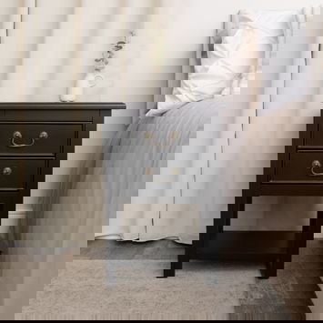 Black 2 Drawer Bedside Table with Shelf - Briggs Range