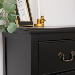 Black 2 Drawer Bedside Table with Shelf - Briggs Range