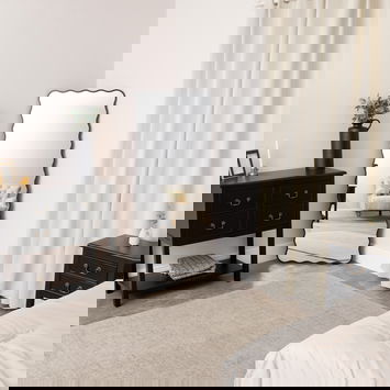 Black 2 Drawer Bedside Table with Shelf - Briggs Range