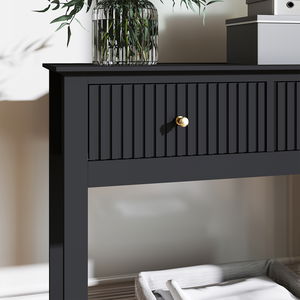 Black 2 Drawer Console / Dressing Table - Hales Black Range Black 2 Drawer Console / Dressing Table - Hales Black Range