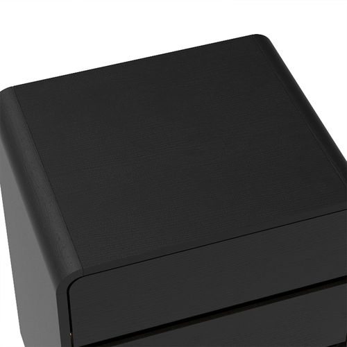 Black 3 Drawer Bedside Table - Meridian Black Range