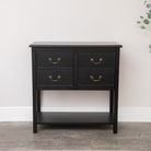 Black 4 Drawer Large Chest/Console Table with Shelf - Briggs Range