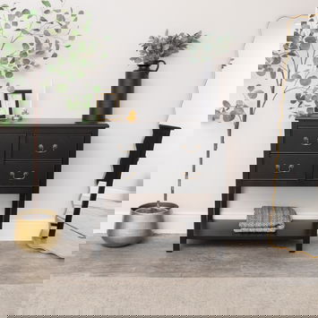 Black 4 Drawer Large Chest/Console Table with Shelf - Briggs Range