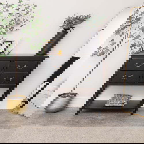 Black 4 Drawer Large Chest/Console Table with Shelf - Briggs Range