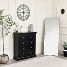 Black 5 Drawer Chest of Drawers - Slimline Haxey Black Range