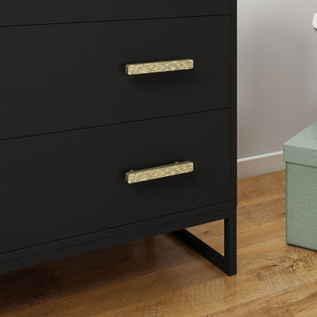 Black 6 Drawer Chest Of Drawers - Luna Black Range