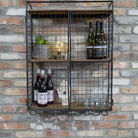 Black and Natural Wire Wine Rack