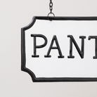 Black and White Metal Wall Mounted Hanging Pantry Sign