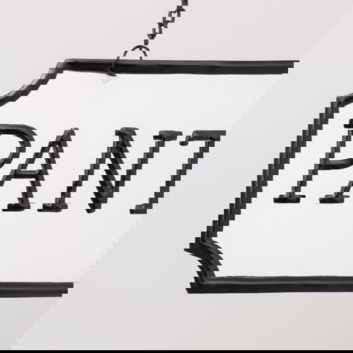 Black and White Metal Wall Mounted Hanging Pantry Sign