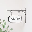 Black and White Metal Wall Mounted Hanging Pantry Sign