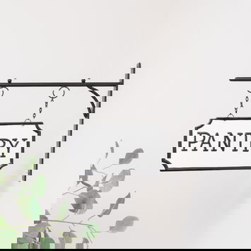 Black and White Metal Wall Mounted Hanging Pantry Sign