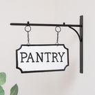 Black and White Metal Wall Mounted Hanging Pantry Sign