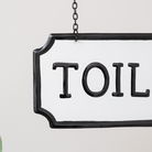 Black and White Metal Wall Mounted Hanging Toilet Sign
