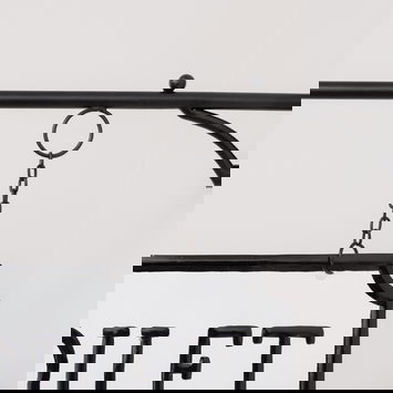 Black and White Metal Wall Mounted Hanging Toilet Sign