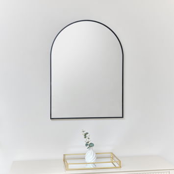 Black Arched Wall Mirror 80cm x 60cm