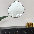 Black Asymmetrical Pebble Wall Mirror 50cm x 50cm