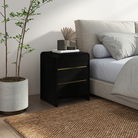 Black Chest of Drawers and Pair of 3 Drawer Bedside Tables - Meridian Black Range