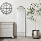 Black Framed Arch Wall Mirror 42cm x 156cm
