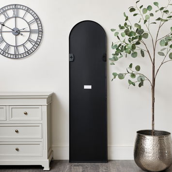 Black Framed Arch Wall Mirror 42cm x 156cm