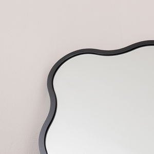 Black Full Length Wavy Mirror - 70cm x 165cm