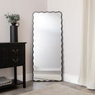 Black Full Length Wavy Mirror - 70cm x 165cm