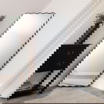 Black Full Length Wavy Mirror - 70cm x 165cm