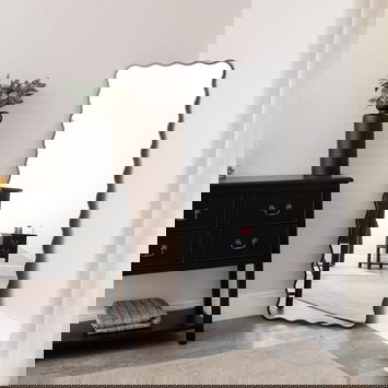 Black Full Length Wavy Mirror - 70cm x 165cm