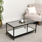 Black Glass & Mirrored Coffee Table