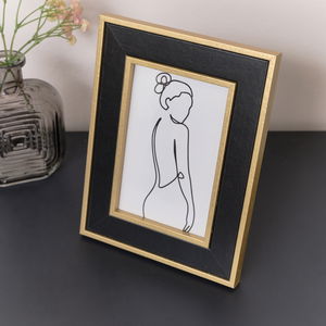 Black & Gold Rectangle Photo Frame 15cm