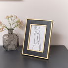 Black & Gold Rectangle Photo Frame 15cm