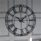 Large Black Iron Skeleton Wall Clock