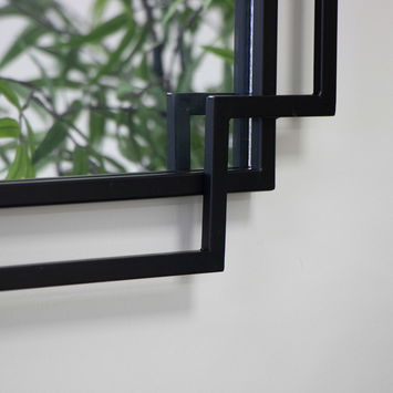 Black Matt Wall Mirror 94cm x 48cm