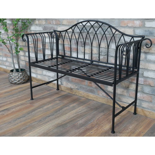 Black Metal Vintage Garden Bench