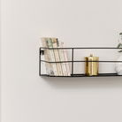 Black Metal Wire Wall Shelf - 56cm