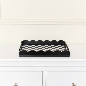 Black Monochrome Checked Tray