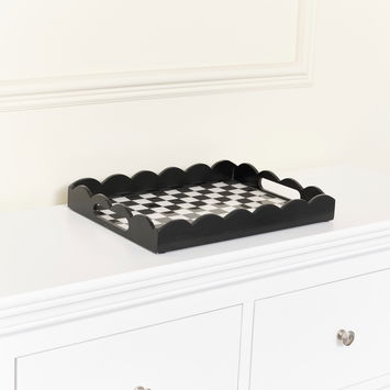 Black Monochrome Checked Tray