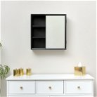 Black Open Shelved Mirrored Wall Cabinet 53cm x 53cm