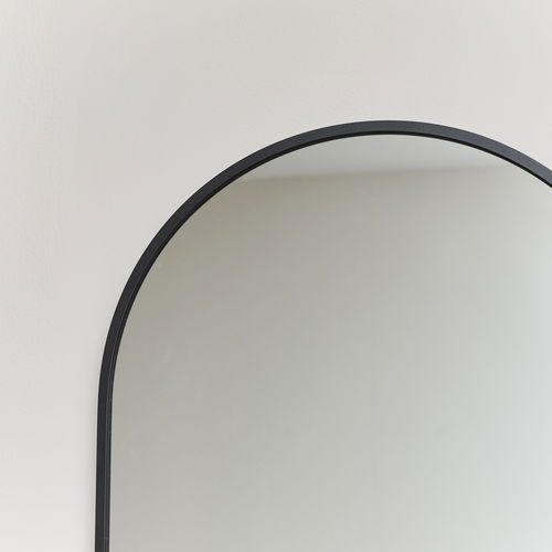 Black Oval Framed Wall Mirror 140cm x 40cm