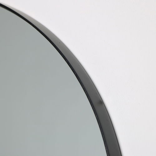 Black Oval Wall Mirror 40cm x 140cm