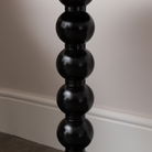 Black Painted Round Wooden Bobble Side Table - 45cm x 56.5cm