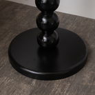 Black Painted Round Wooden Bobble Side Table - 45cm x 56.5cm