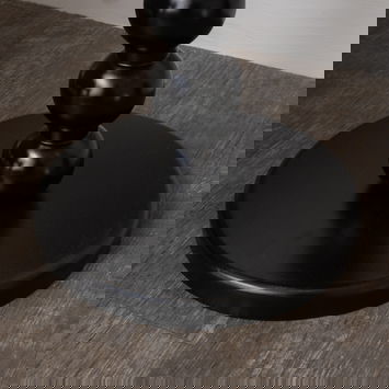 Black Painted Round Wooden Bobble Side Table - 45cm x 56.5cm