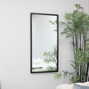 Black Rectangle Wall Mirror 50cm x 100cm