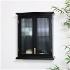 Black Reeded Glass Wall Cabinet
