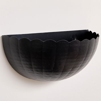 Black Scalloped Wall Planter