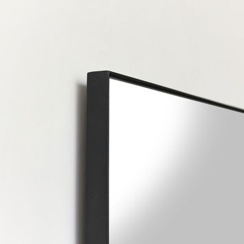 Black Thin Framed Rectangle Wall Mirror 110cm x 55cm