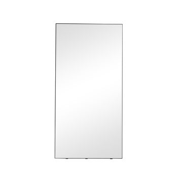 Black Thin Framed Rectangle Wall Mirror 110cm x 55cm