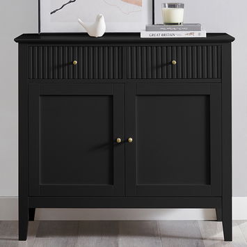 Prince Fluted 2 Doors 2 Drawers Sideboard Black